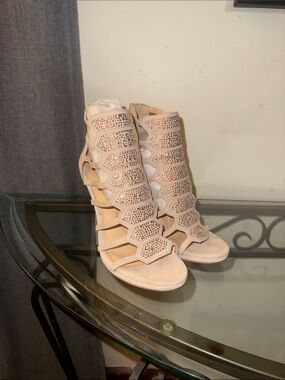Vince Camuto Blush Rhinestone Cage Heel Sandal
